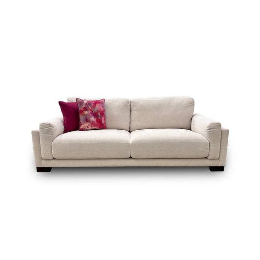 'Balboa' Cream Balboa Chenille Fabric 4 Seater Sofa