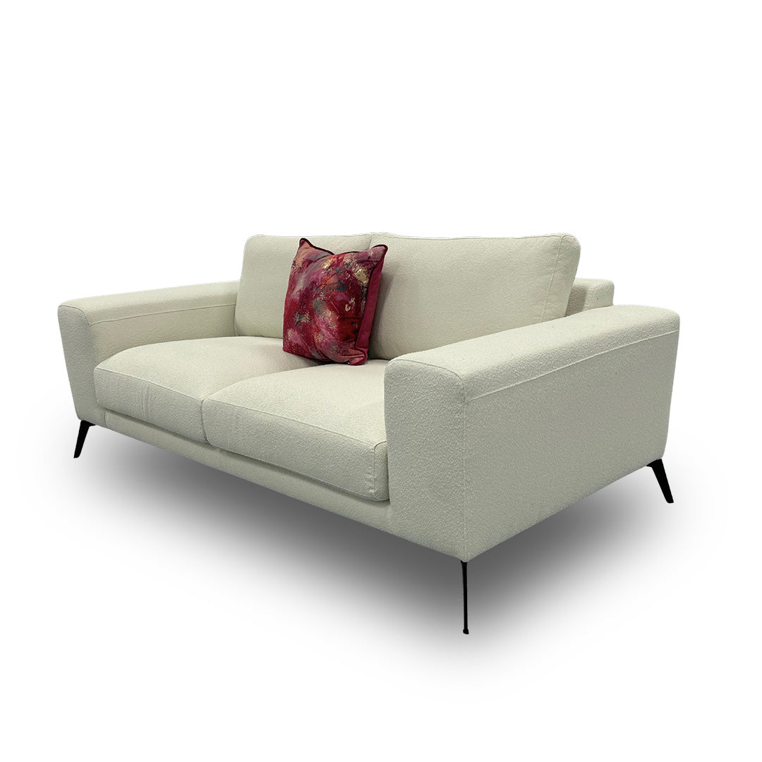 ‘Lexia’ Ivory Calix Boucle 2 Seater Sofa