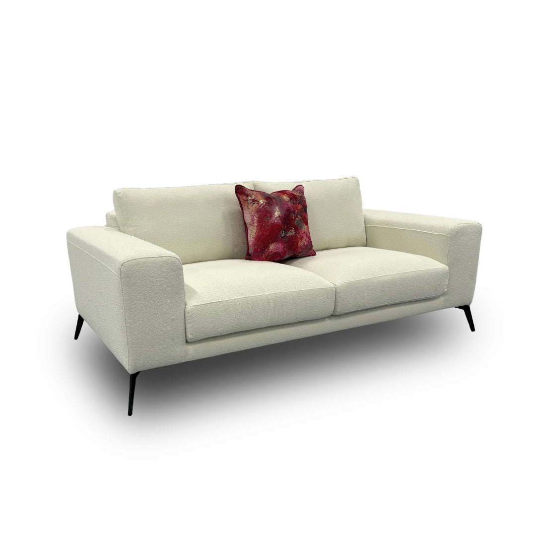 ‘Lexia’ Ivory Calix Boucle 2 Seater Sofa