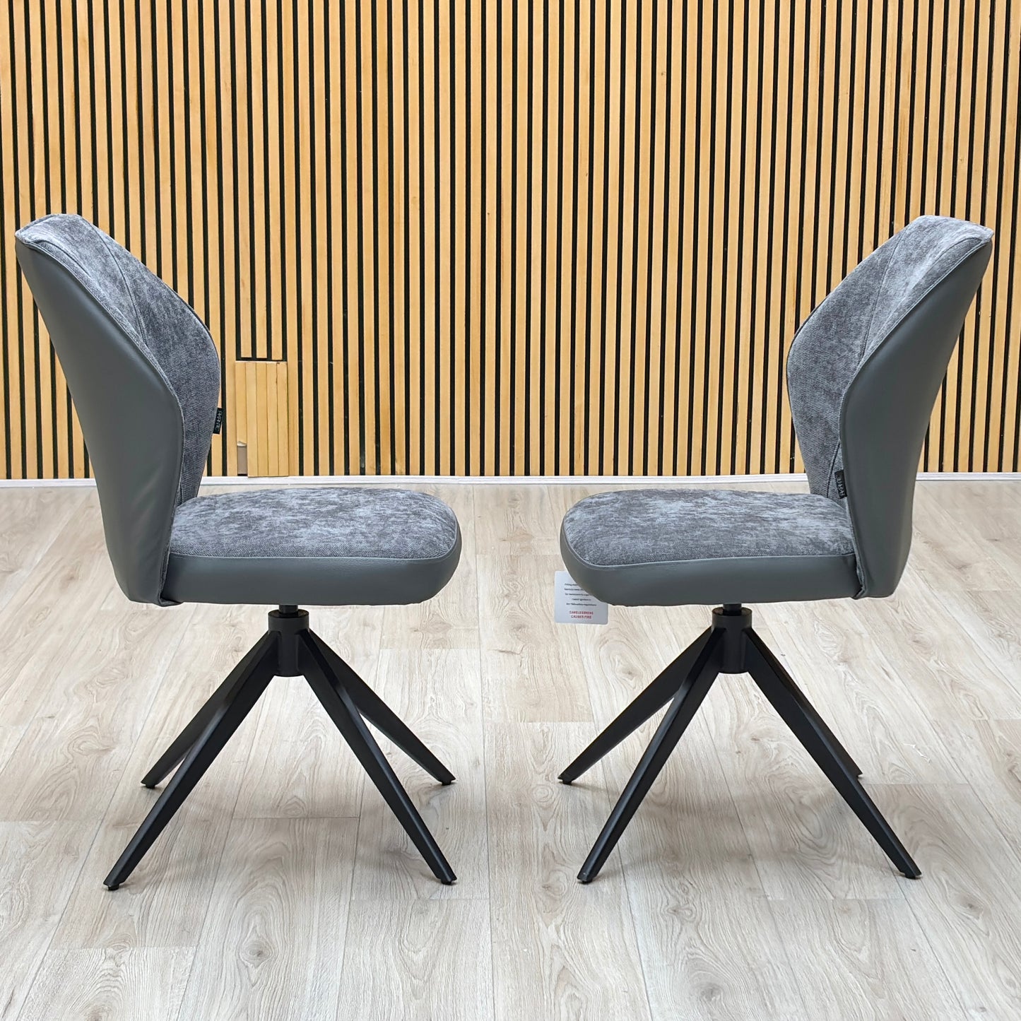 'Julio’ G6 Anthracite Grey Fabric Dining Chairs - Set of 2