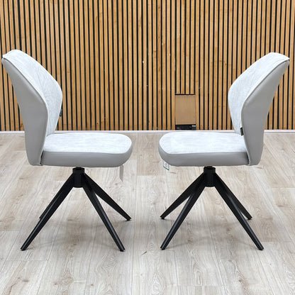 ‘Julio’ G5 Stone Grey Fabric Dining Chairs - Set of 2