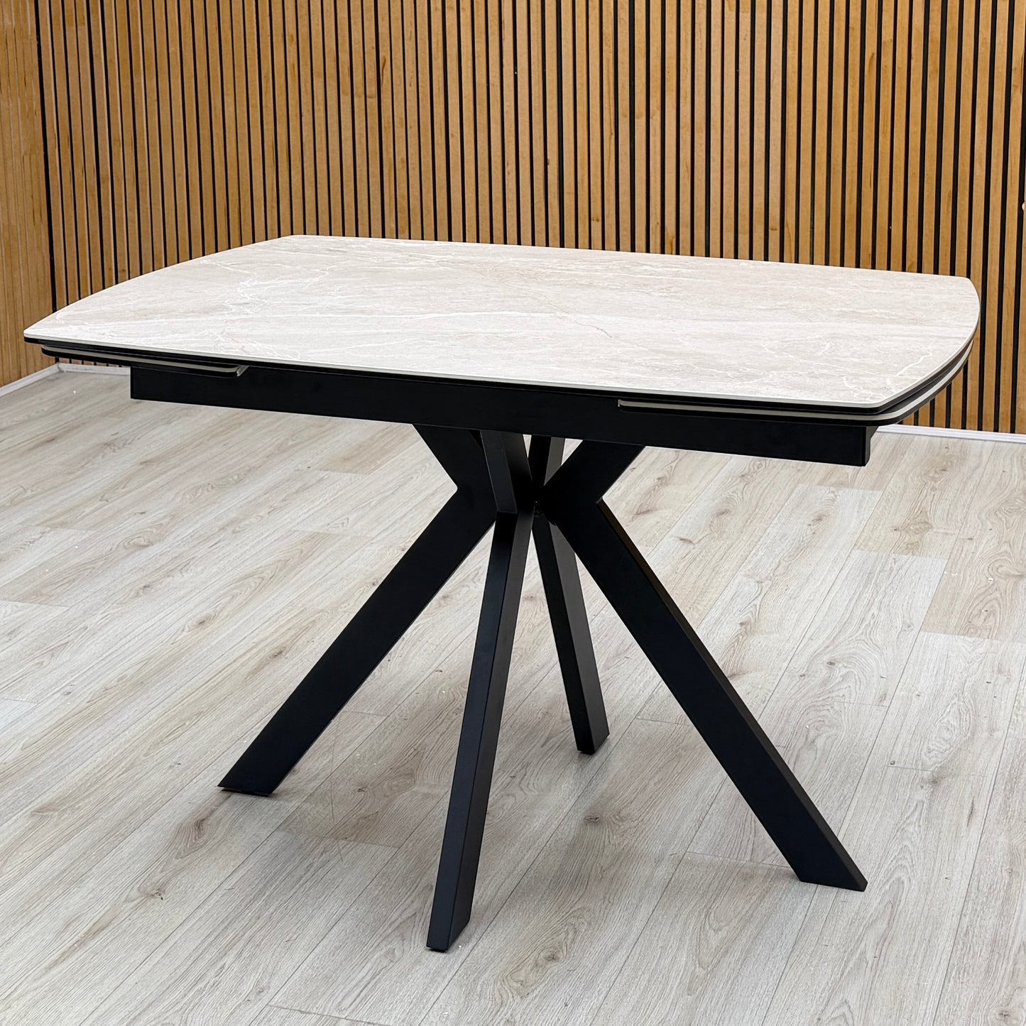 ‘Quattro’ Mocha Ceramic Top Extending Draw Leaf Table