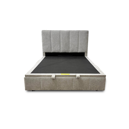 'Telosa' Grey Fabric End Lift Electric Ottoman Bed Frame with Headboard