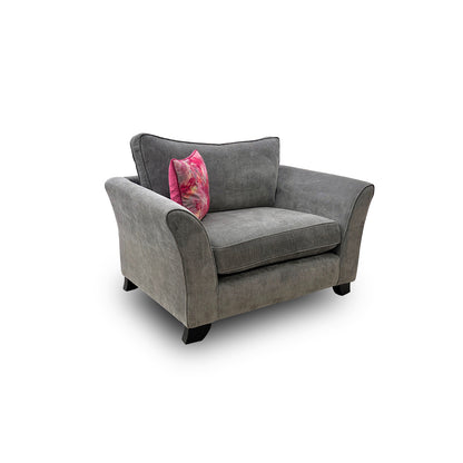 'Sasha' Zara Seal Fabric Snuggler Chair