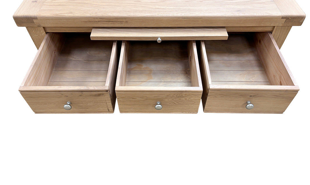 'Delaney' Natural Oak Coffee Table with 3 Drawers