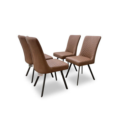 'Earth' Tan Faux Leather Dining Chairs - Set of 4