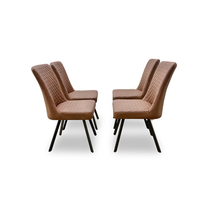'Earth' Tan Faux Leather Dining Chairs - Set of 4