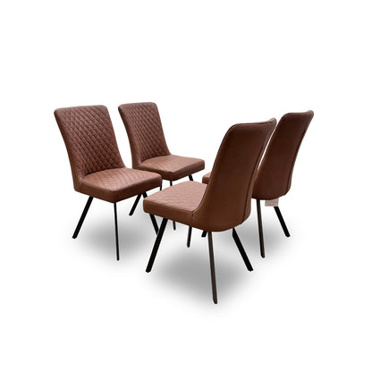 'Earth' Tan Faux Leather Dining Chairs - Set of 4