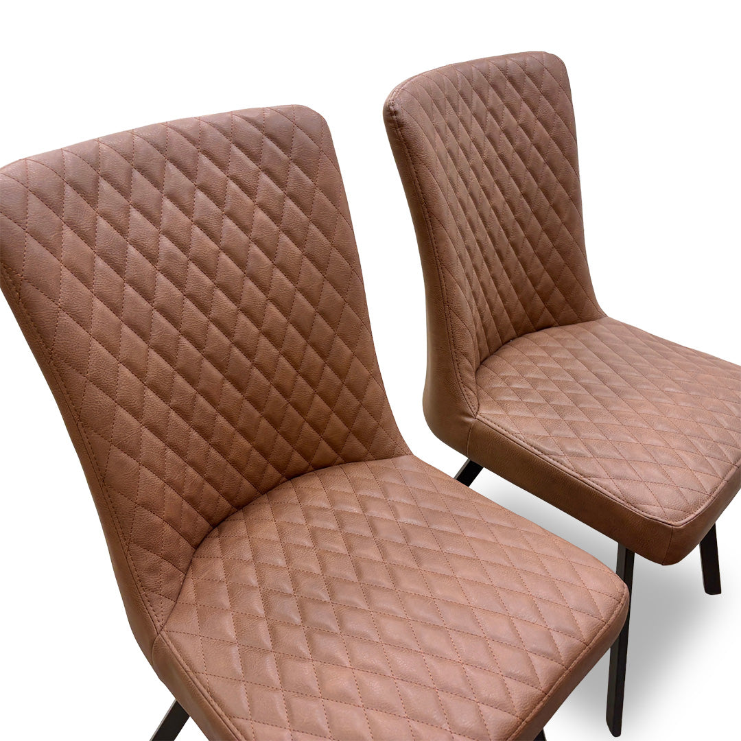 'Earth' Tan Faux Leather Dining Chairs - Set of 4