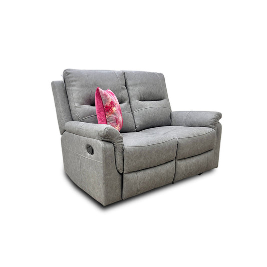 'Ranger' Grey Endurance Fabric Manual Recliner 2 Seater Sofa