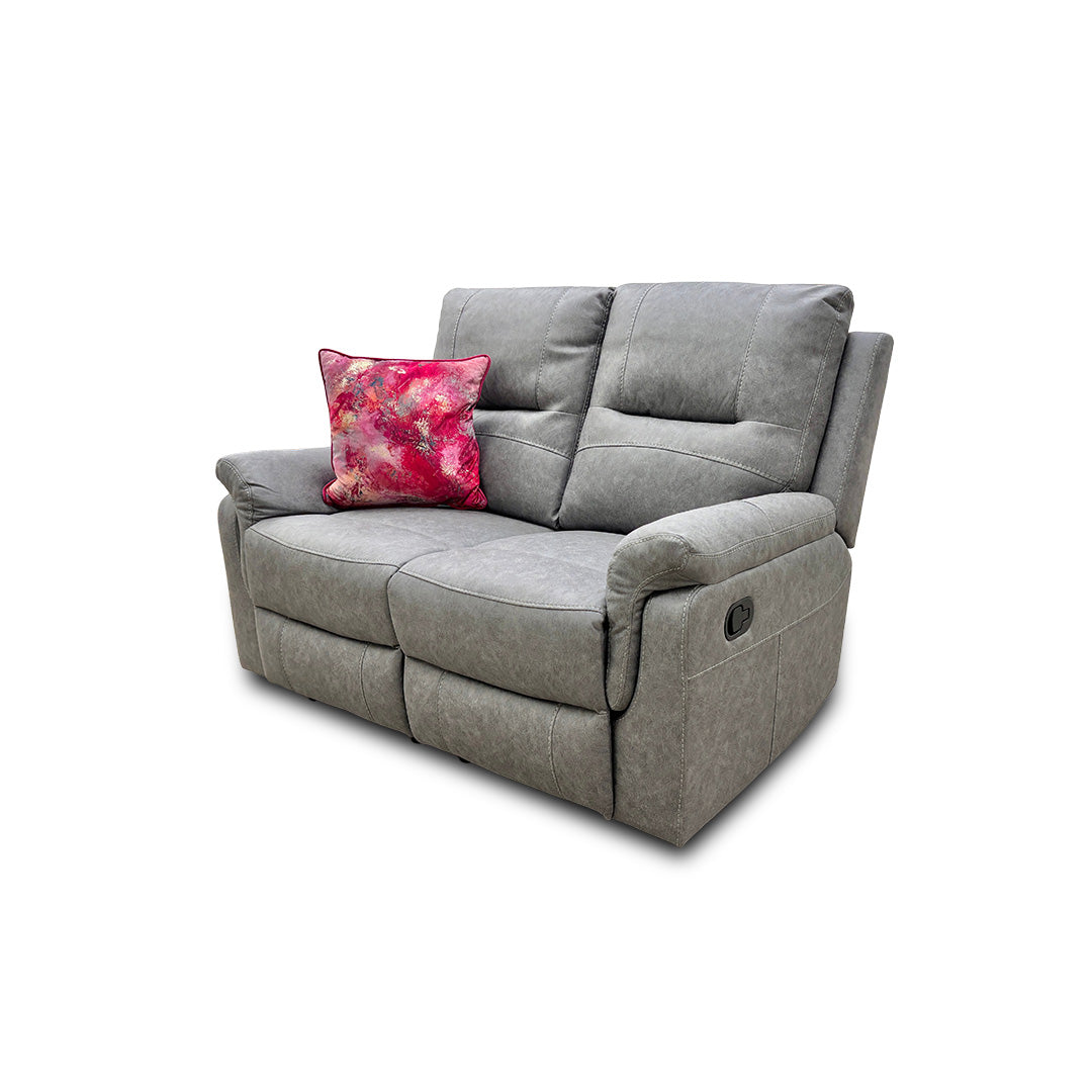 'Ranger' Grey Endurance Fabric Manual Recliner 2 Seater Sofa