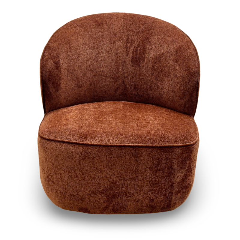 ‘Edie’ Rust Fabric Swivel Accent Chair