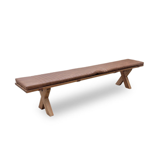 Bodahl 'Loki' 04 Desert Solid Oak 240cm Dining Bench with Cognac 240cm Bench Pad