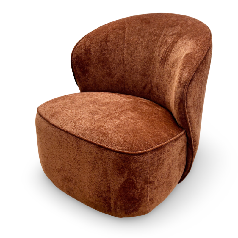 ‘Edie’ Rust Fabric Swivel Accent Chair