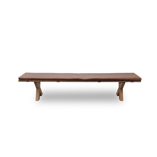 Bodahl 'Loki' 04 Desert Solid Oak 240cm Dining Bench with Cognac 240cm Bench Pad