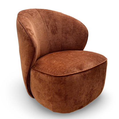 ‘Edie’ Rust Fabric Swivel Accent Chair