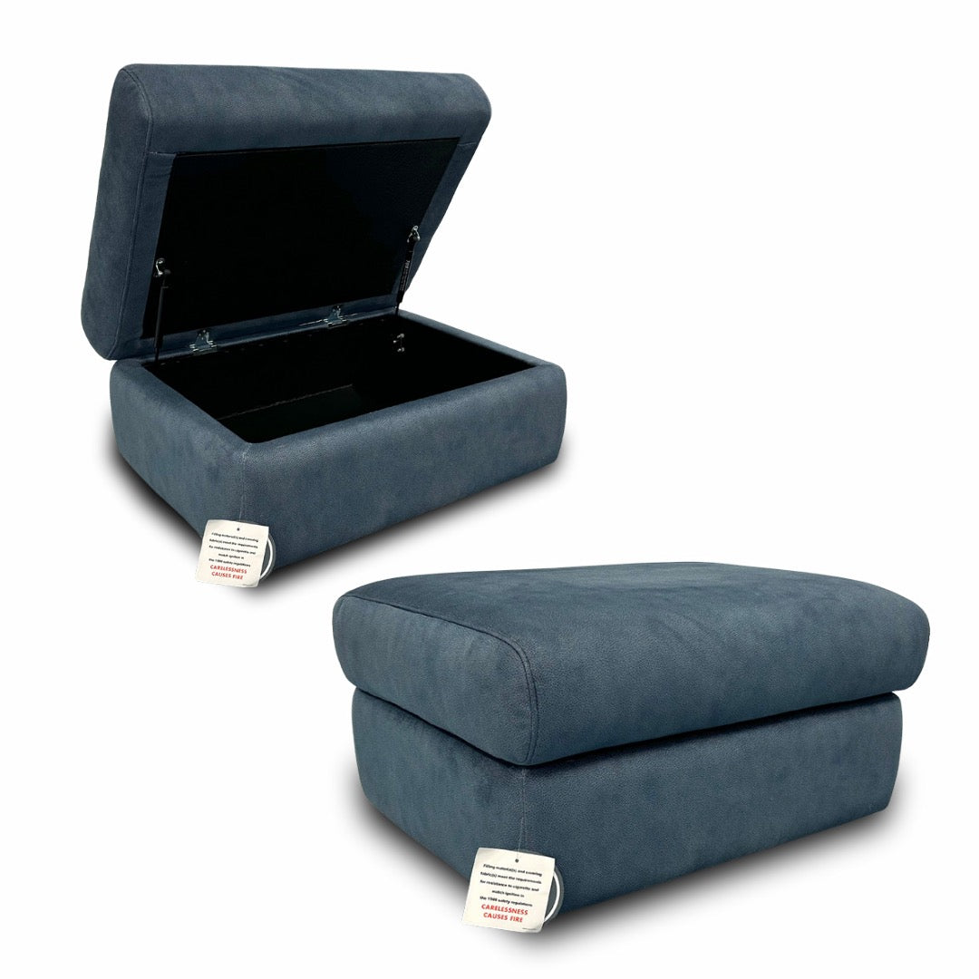 G Plan ‘Thornbury’ Stingray Indigo A125 Velvet Storage Footstool