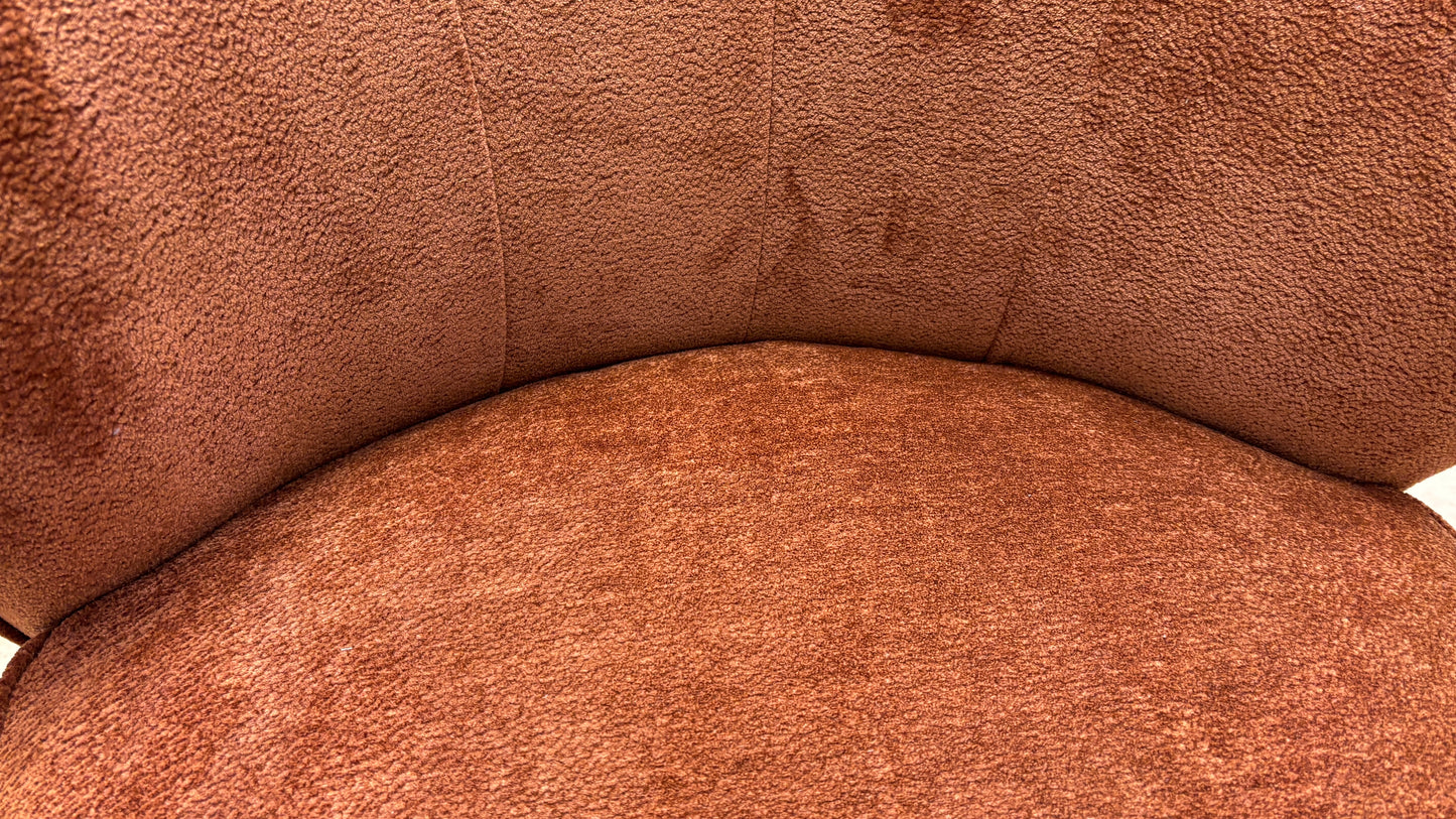‘Edie’ Rust Fabric Swivel Accent Chair