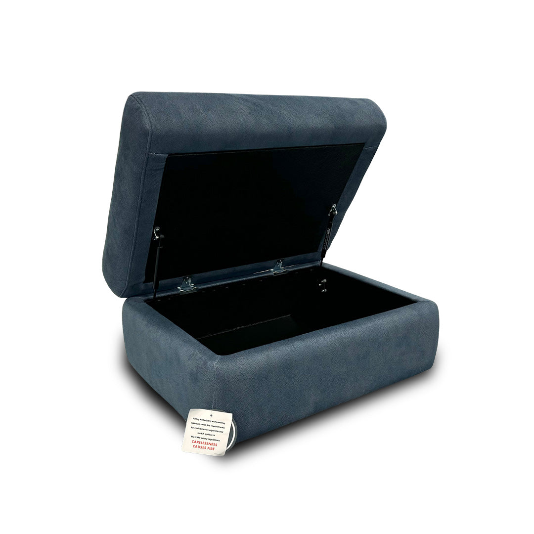 G Plan ‘Thornbury’ Stingray Indigo A125 Velvet Storage Footstool