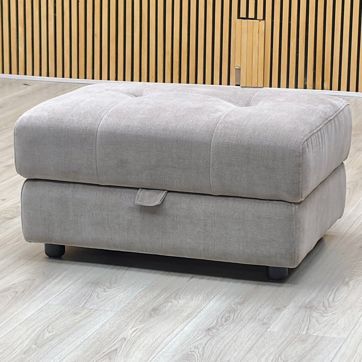 ‘Dinky’ Manhattan Nutmeg Fabric Large Storage Footstool Furniture Village