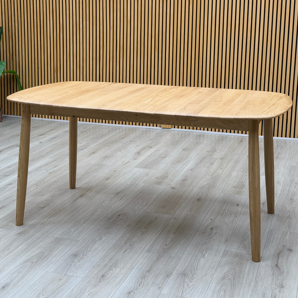 'Stockholm' Light Oak Solid Oak 160cm Extending Dining Table with 150cm Dining Bench + 2 Dining Chairs – view 3