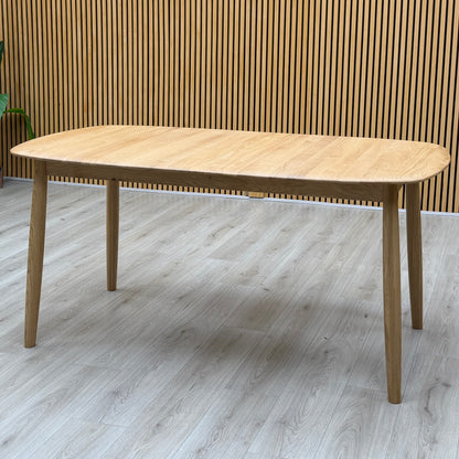 'Stockholm' Light Oak Solid Oak 160cm Extending Dining Table with 150cm Dining Bench + 2 Dining Chairs – view 3