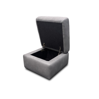 'Cinemax' Nappa Grey Velvet Storage Footstool