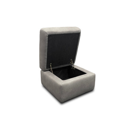 'Cinemax' Nappa Grey Velvet Storage Footstool