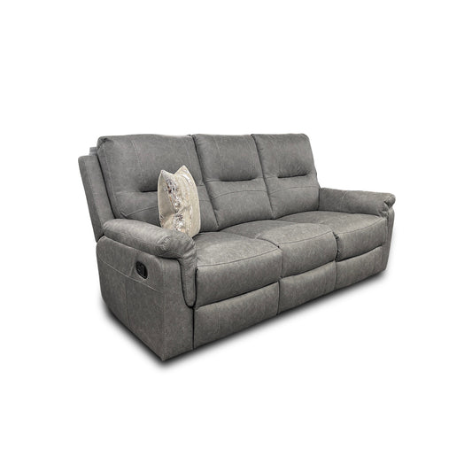 'Ranger' Grey Endurance Fabric Manual Recliner 3 Seater Sofa