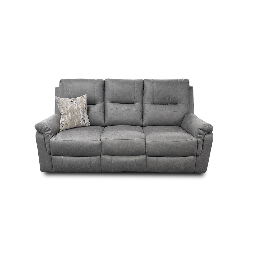 'Ranger' Grey Endurance Fabric Manual Recliner 3 Seater Sofa