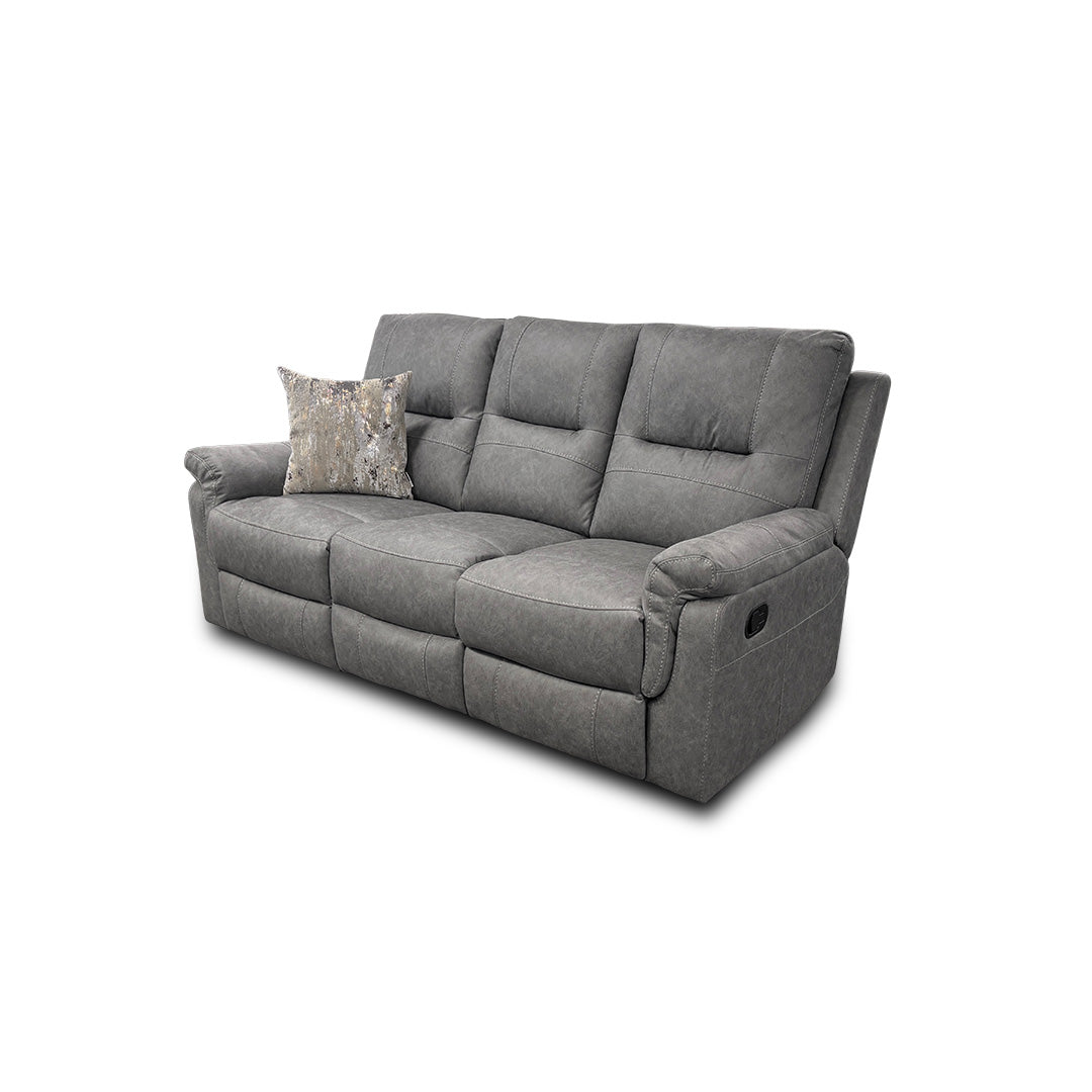 'Ranger' Grey Endurance Fabric Manual Recliner 3 Seater Sofa