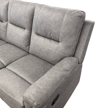 'Ranger' Grey Endurance Fabric Manual Recliner 3 Seater Sofa