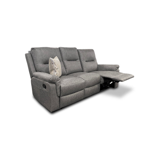 'Ranger' Grey Endurance Fabric Manual Recliner 3 Seater Sofa