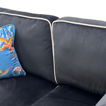 'Demure' Black Demure Velvet 2 Seater Sofa