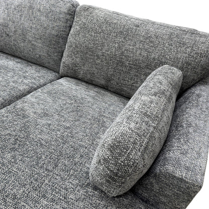 'Essie' Charcoal Essie Body Woven Fabric Double Ended Chaise Sofa