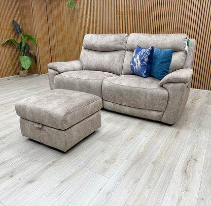 'Sloane' Marble Charcoal Grey Velvet Fabric 3 Seater Power Recliner + Power Chair Sofa Set Furniture Village