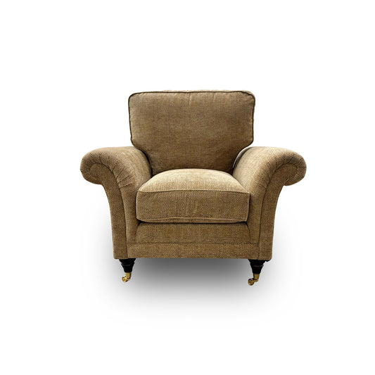 Parker Knoll 'Plaza' Beige Woven Fabric Armchair