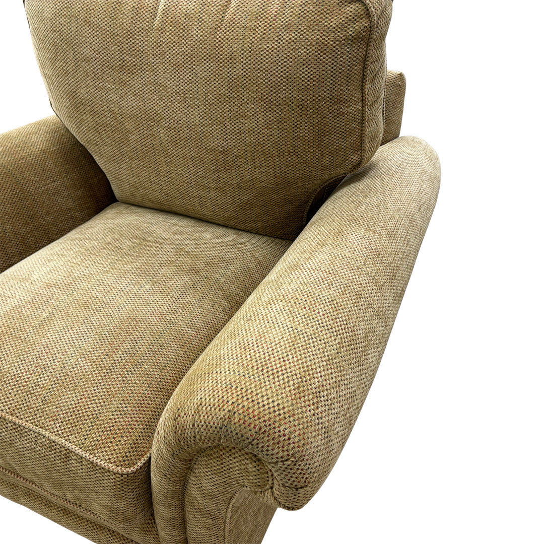 Parker Knoll 'Plaza' Beige Woven Fabric Armchair
