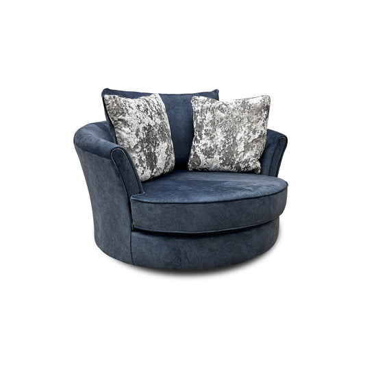 'Ariana' Dapple Ocean Chrome Insert Twister Snuggler Chair