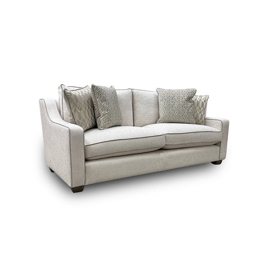 'Celine' Tuzzi Ivory Biscuit Scat Gw Cp Tight Weave Fabric 3 Seater Sofa