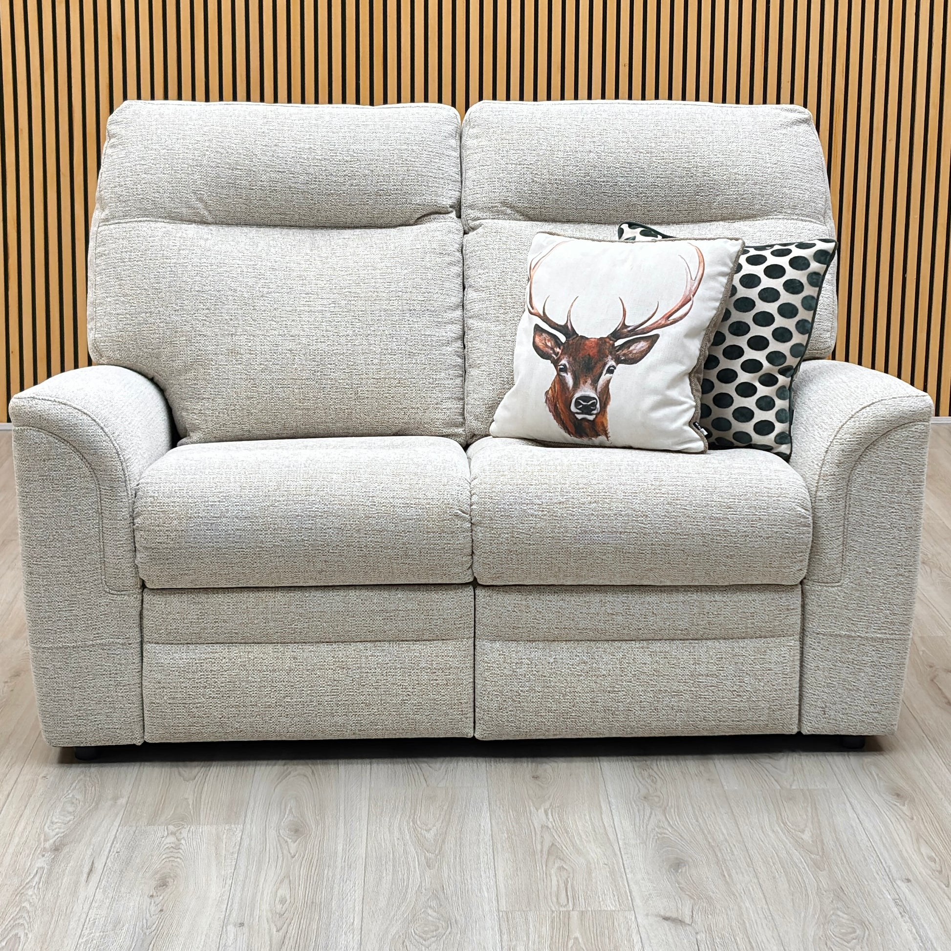 Parker Knoll 'Hudson 23' Caledonian Stone Grey 001300-0055 Fabric 2 Seater Sofa Furniture Village