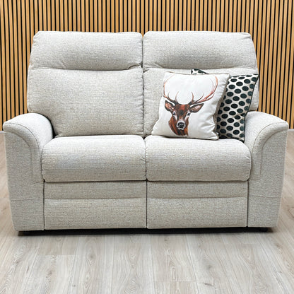 Parker Knoll 'Hudson 23' Caledonian Stone Grey 001300-0055 Fabric 2 Seater Sofa Furniture Village