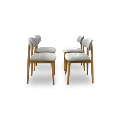 'Stockholm' Upholstered Wooden Dining Chairs - Set of 4