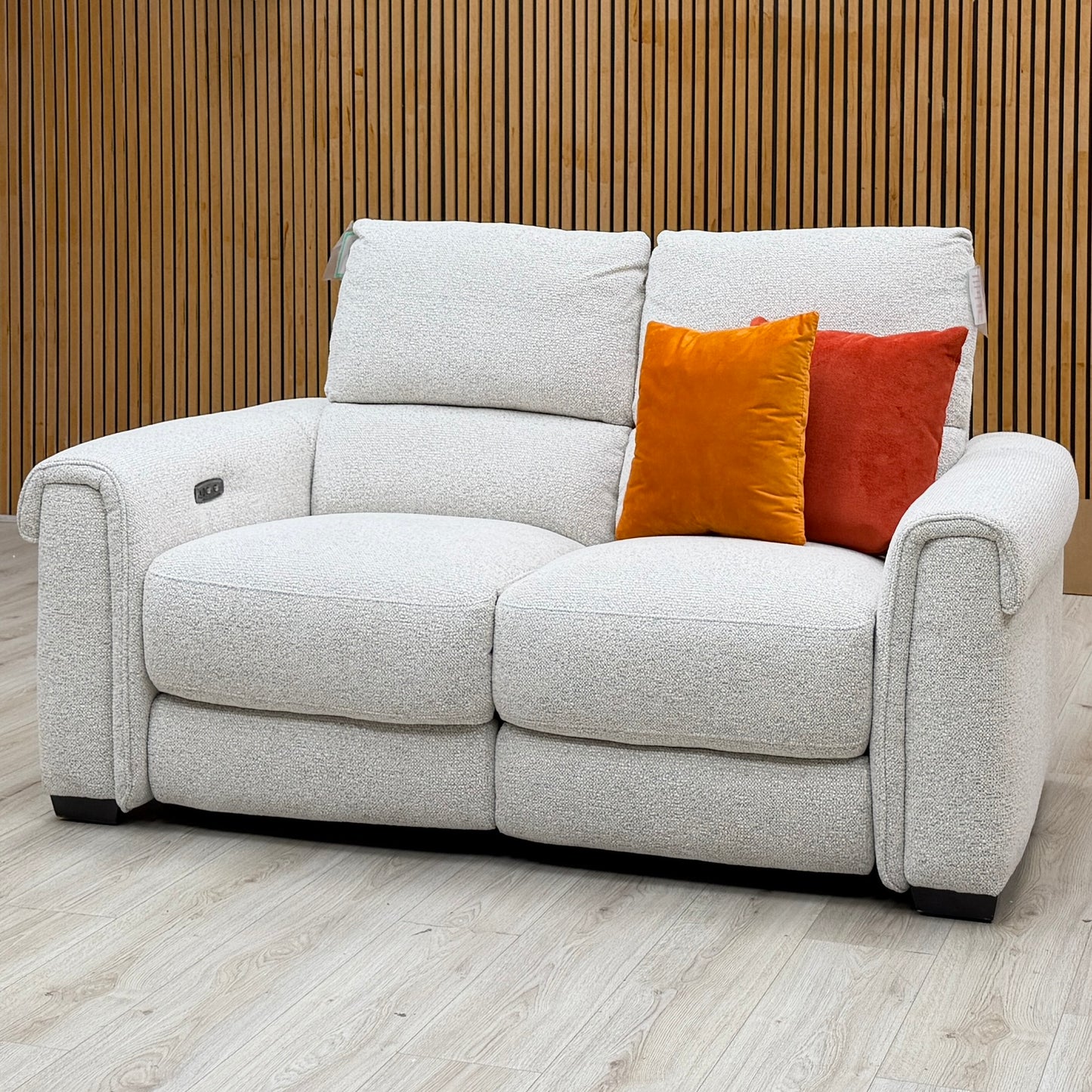 'Nixon’ Milan Natural 61100 Fabric 2 Seater Power Recliner Sofa – view 3