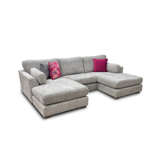 'Essie' Stone Essie Body Woven Fabric Double Ended Chaise Sofa