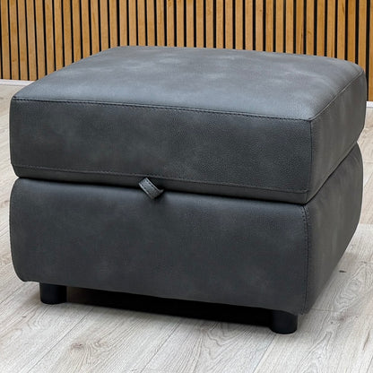 'Nixon’ Bfa-Bey-R23 Charcoal Fabric Storage Footstool – view 3