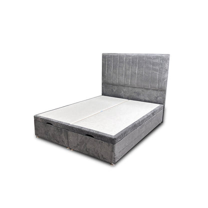 'Pluto' Milan Thunder Floor Standing Headboard + Double Ottoman End Lift Base - King