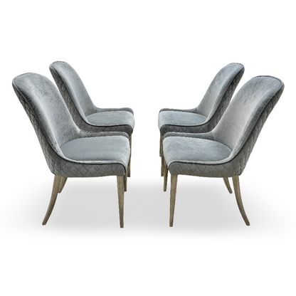 ‘Gabana’ Stone Velvet Set of 4 Velvet Dining Chairs