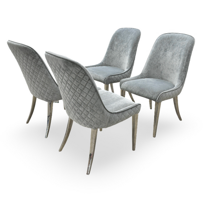 ‘Gabana’ Stone Velvet Set of 4 Velvet Dining Chairs