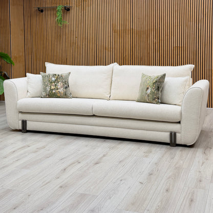 ‘Oliver’ Vanilla White Mika Boucle 4 Seater Sofa